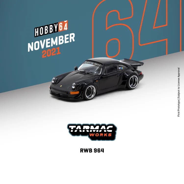 

(Pre-Order) Tarmac Works 1:64 RWB 964 Black Diecast Model Car