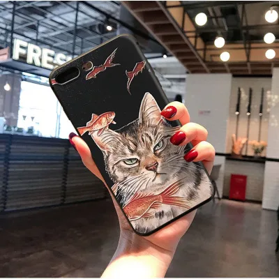 SAC016 Для iphone 7 Чехол 8 7 plus 3D Fox Koi аниме чехол для телефона s Роскошный тисненый Матовый Ретро Чехол для iphone 6 6S Plus XS MAX XR 11 чехол - Цвет: SAC016