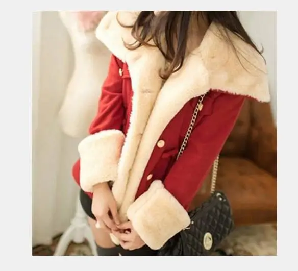 Женское однотонное облегающее плотное двубортное пальто из хлопка женская