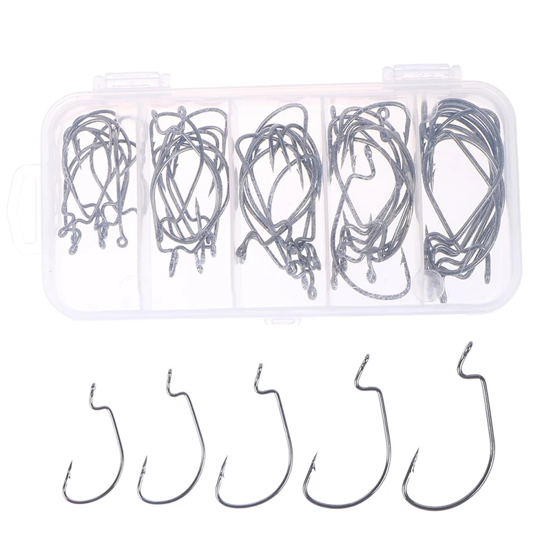 

Набор рыболовных крючков для мягкой приманки, червя, 51 шт., зажим для рыболовного крючка