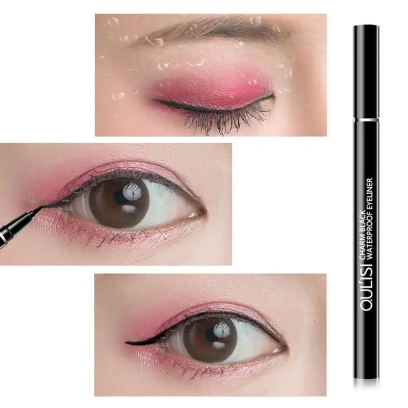 Водостойкая черная жидкая подводка для глаз карандаш большие глаза макияж