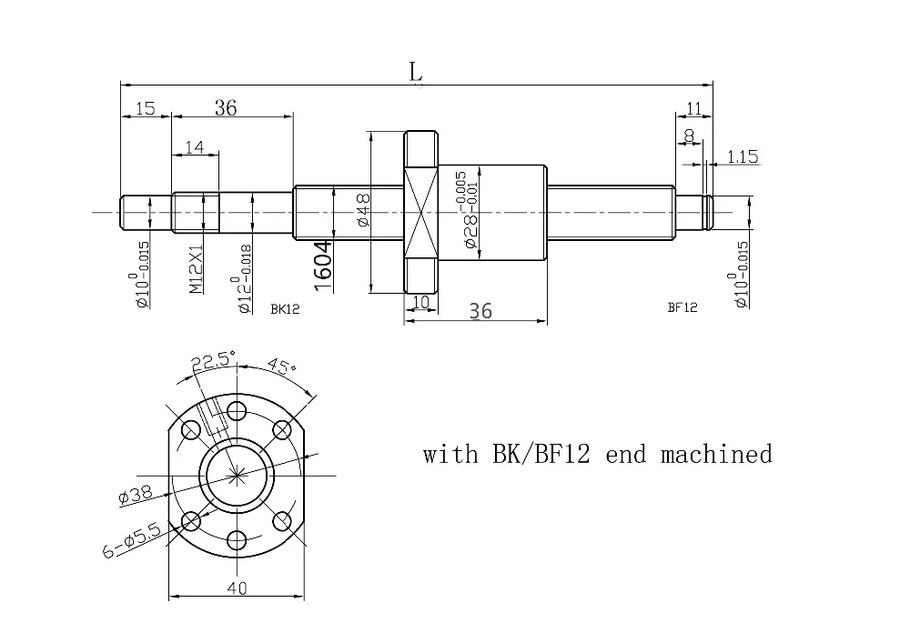 1 шт. 16 мм винтовая передача винт SFU1604 L = 200/250/300/350/400/450/500 мм с одной шариковой шайбой конец механической обработке для числового программного управления типа CNC