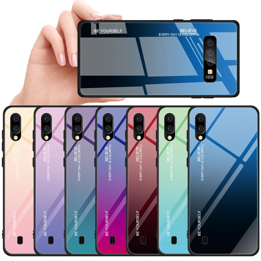 Градиентный чехол из закаленного стекла для телефона samsung Galaxy A10S A20S M10 M20 M30S A9