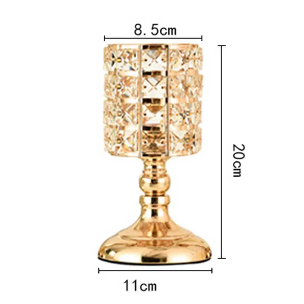 

Crystal Tealight Candle Holders Table Decoration Metal Glass Candlesticks Wedding Table Centerpiece Vase Party Home Decor