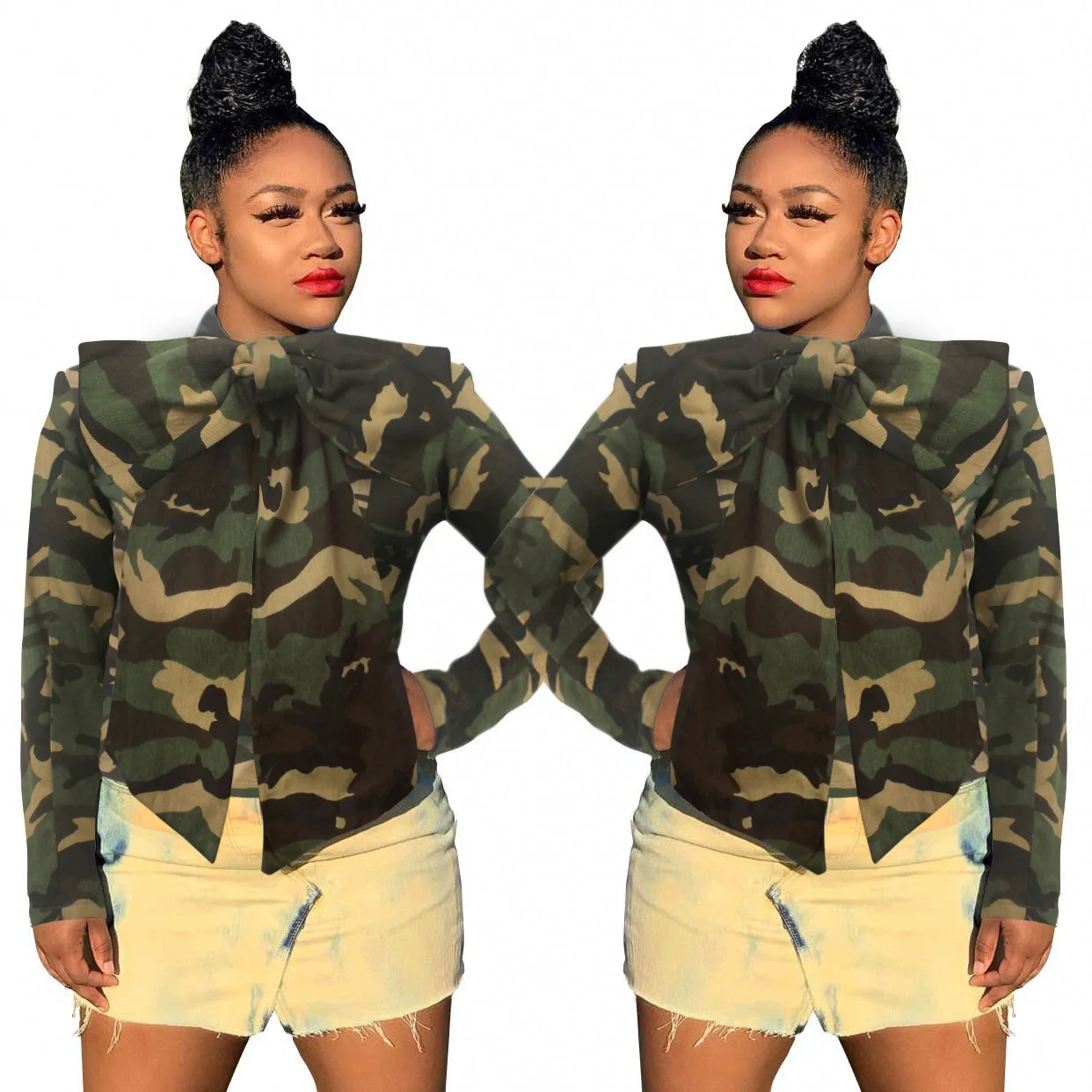 

hot selling long sleeve denim jacket for European and American women's sexy fashion