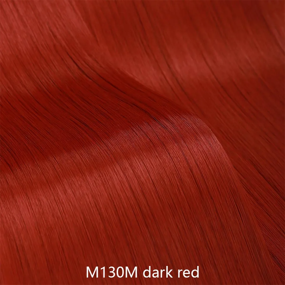 dark red SNOILITE 26 дюймов Длинные прямые 5 клипс в одном куске Наращивание волос Синтетические зажимы в высокотемпературном волокне черный коричневый шиньон - Цвет: dark red