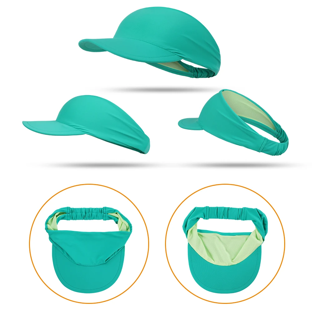

Summer Breathable Sun Hats Men Women Elastic Visor UV Protection Top Empty Sport Tennis Golf Running Sunscreen Solid Color Cap