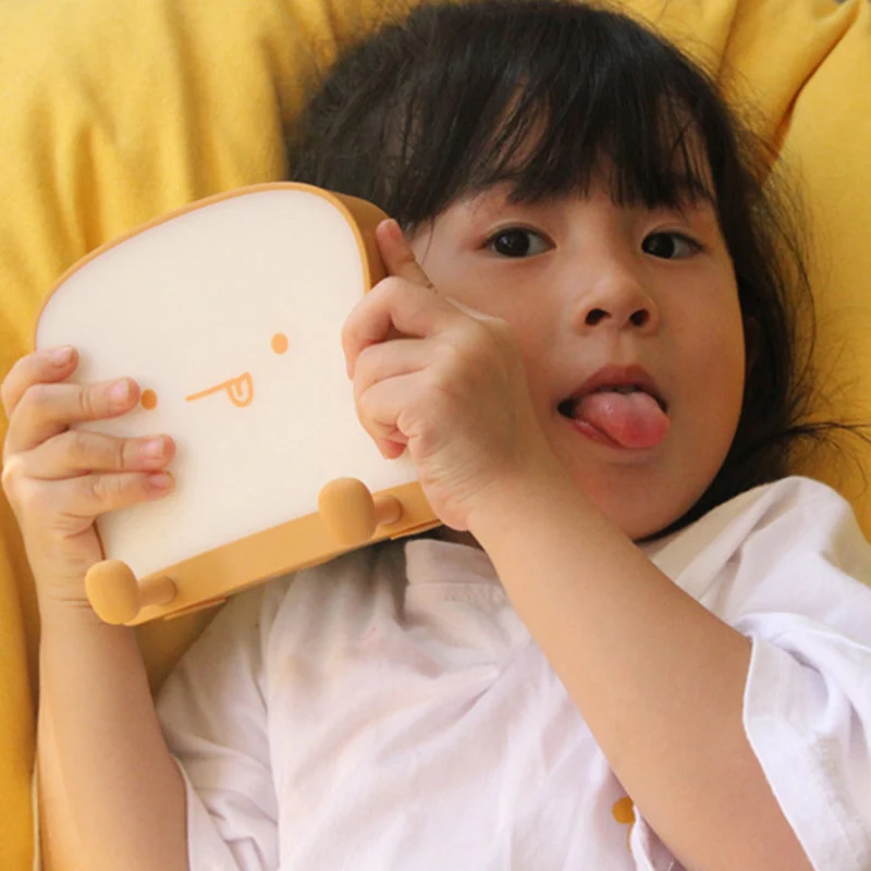 

Toast Night Light Touching Bedside Table Lamp Double Side Light Cover Dimmable For Bedroom can CSV