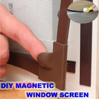 95cm length adjustable diy magnetic window screen windows removable washable invisible fly mosquito net customize screen kit