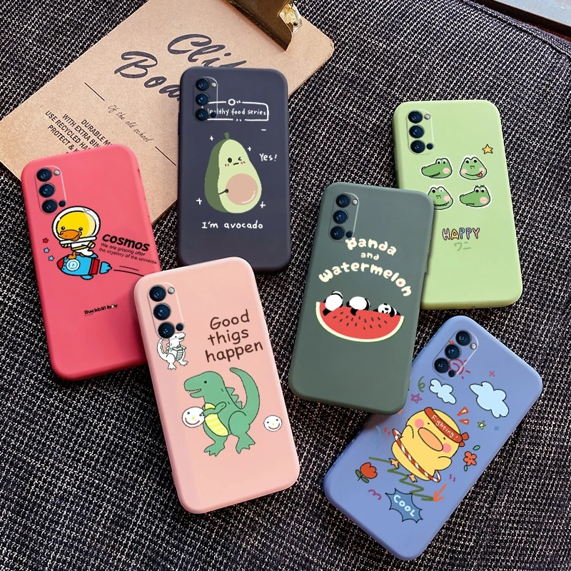 

For OPPO Reno4 4G Reno4 5G Reno4 Pro 5G Reno4 z 5G Reno4 lite Reno4 SE casing with Cartoon animal Back Cover Shockproof case