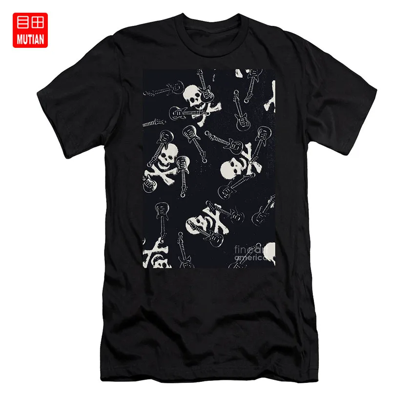 Череп рокеры арт футболка рок музыка металл черный и белый произведение