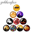 Хэллоуин летучая мышь Тыква призрак трюки и угощения 10 шт. 12 мм18 мм20 мм25 мм круглая фотография стекло кабошон плоская задняя часть изготовления фурнитуры