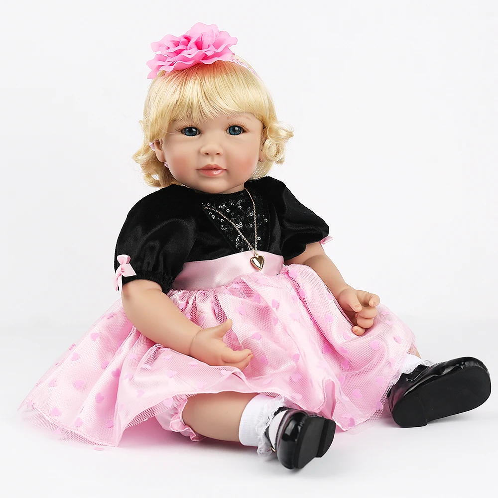 55 см кукла принцессы очаровательные мягкие силиконовые куклы reborn bebe com corpo de pano