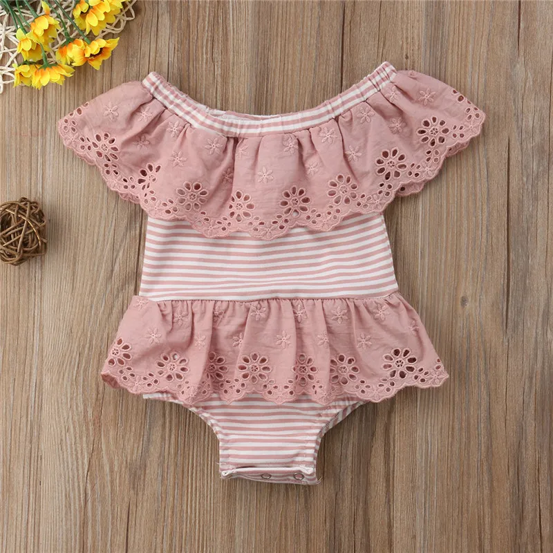 Emmababy для маленьких девочек одежда новорожденных кружевная боди-комбинезон