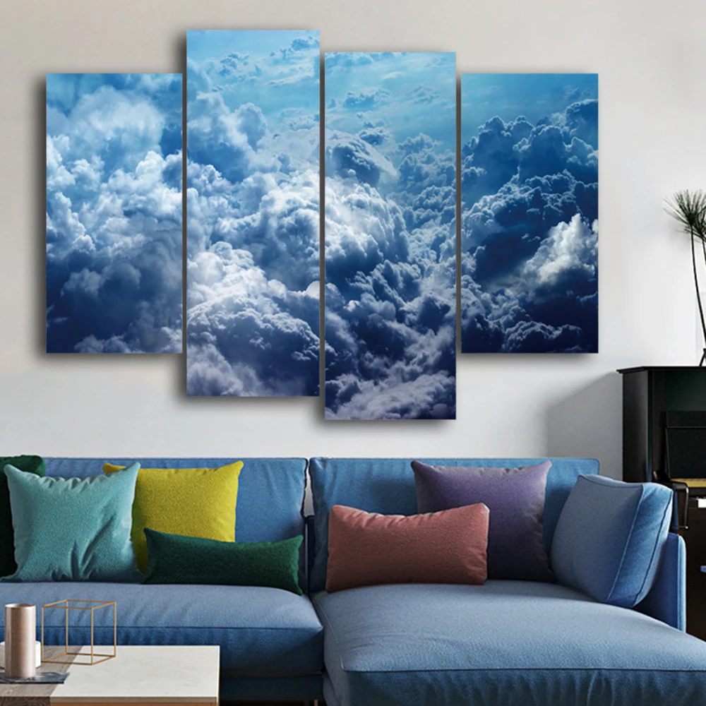 

Laeacco Cloud Sky Canvas Painting & Calligraphy Posters and Prints Wall Art Pictures for Living Room Bedroom Home Decoration