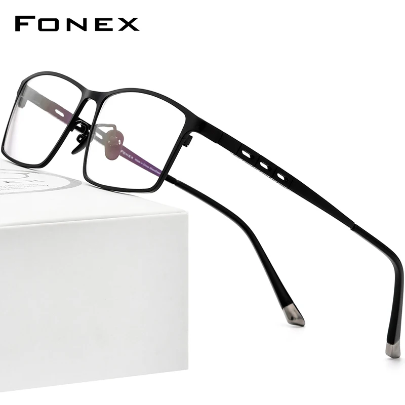 

FONEX Pure Titanium Glasses Men Square Eyewear 2022 Male Full Rim Myopia Optical Frames Prescription Eyeglasses Frames F85691