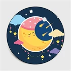 Мультяшные животные Луна узор Круглый ковер стул коврик для пола мягкие ковры для гостиной Противоскользящий ковер декор для детской спальни ковер