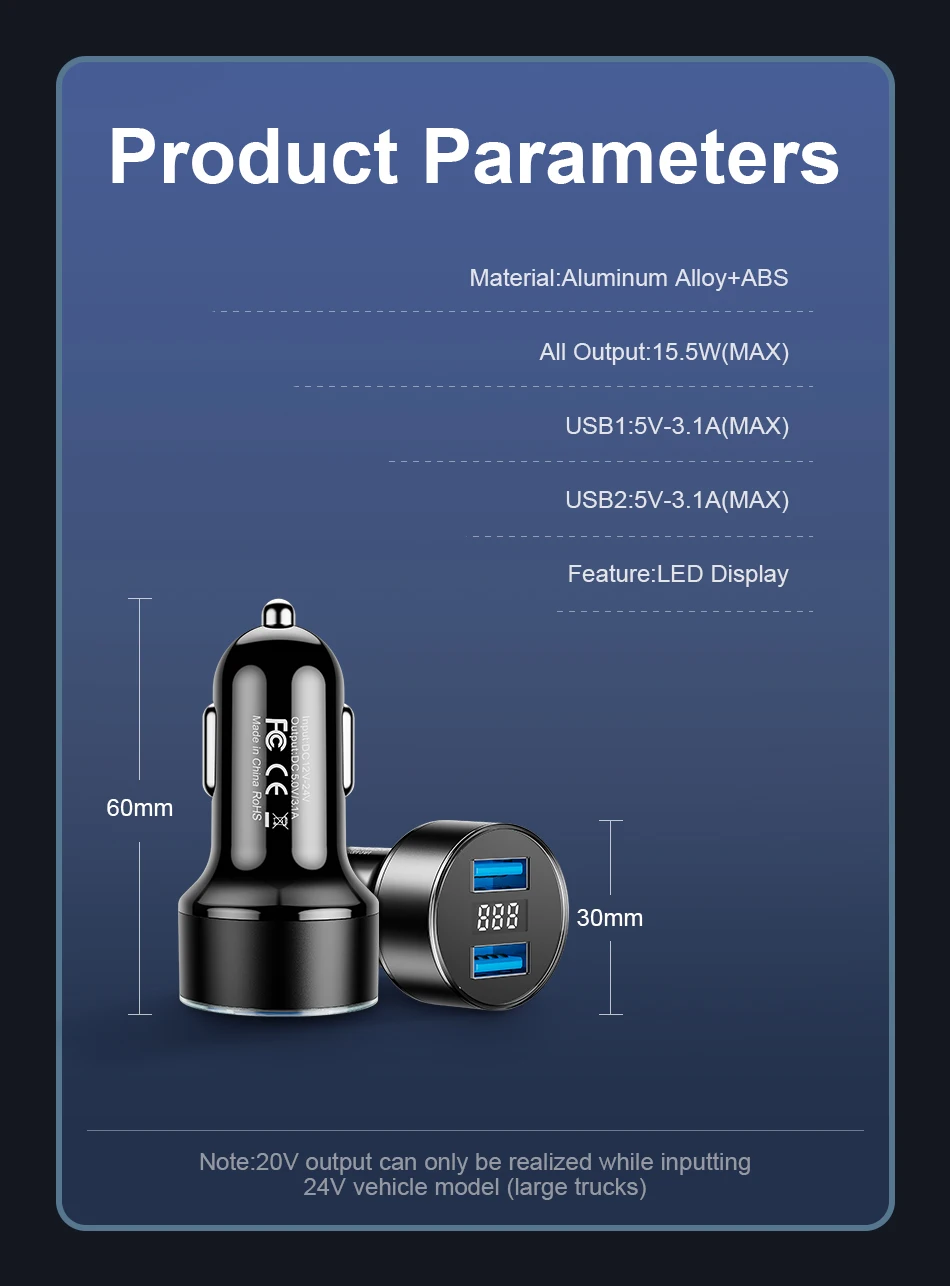 3.1A светодиодный дисплей двойной USB Автомобильное зарядное устройство Универсальный мобильный телефон автомобильное зарядное устройство для samsung S10 S8 Plus iPhone 11 Pro 6 7 8 Plus планшет
