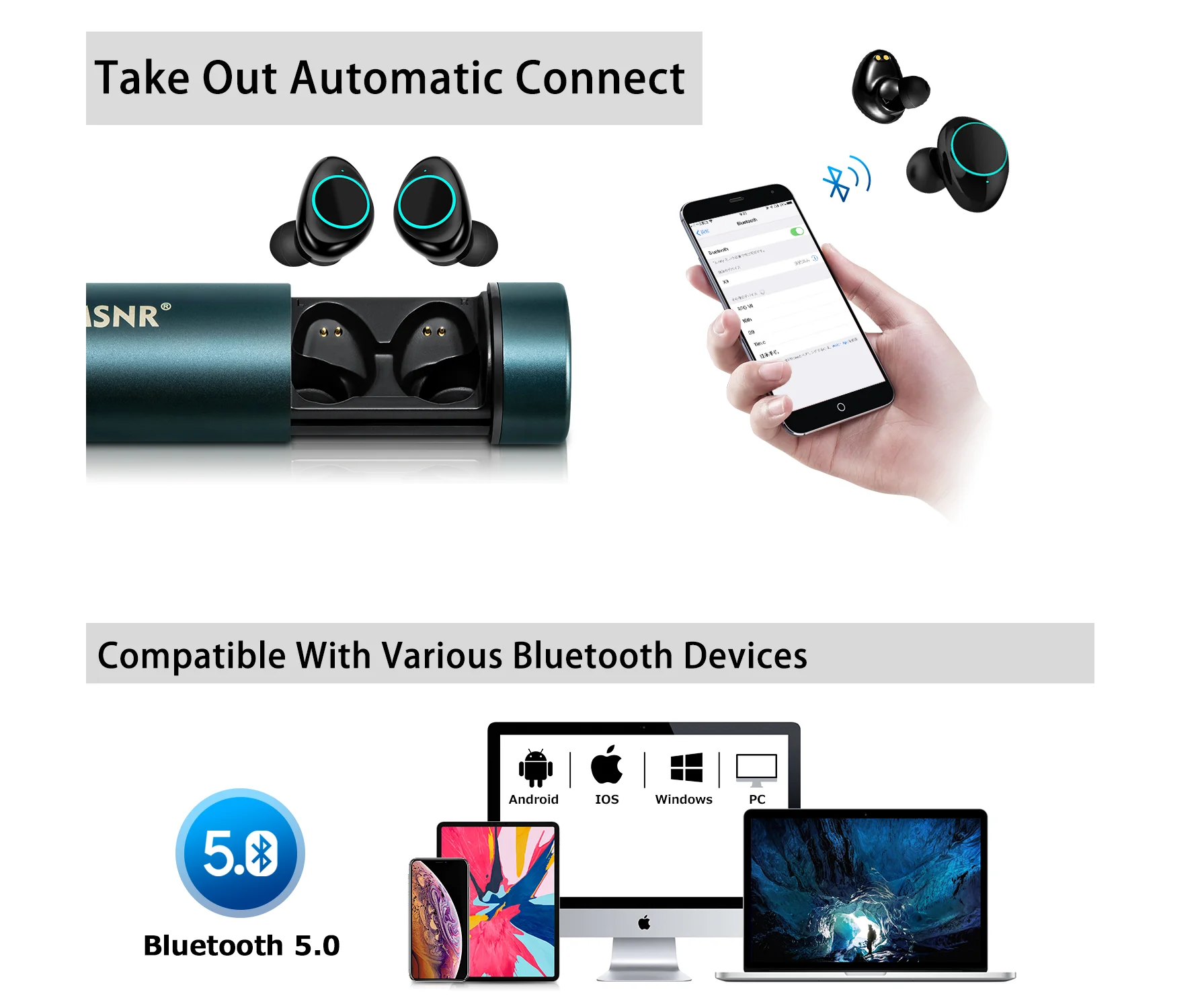 Newmsnr X9 TWS HD стерео наушники беспроводные наушники, bluetooth 5,0 IPX7 водонепроницаемый шумоподавление Голосовое управление