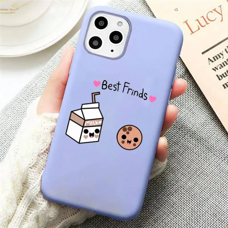 

Cute Milk Biscuits BFF Best Friends Phone Case Candy Color for iPhone 11 12 mini pro XS MAX 8 7 6 6S Plus X SE 2020 XR