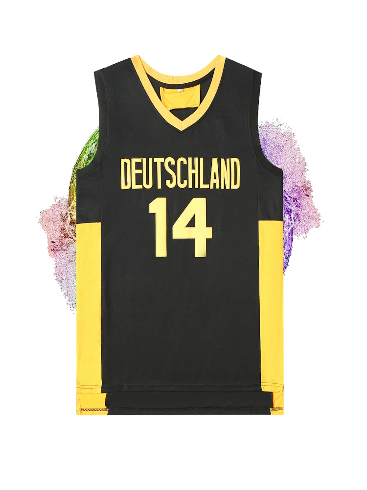 

BG basketball jerseys DEUTSCHLAND 14 NOWITZ jersey Embroidery sewing Outdoor sportswear Hip-hop culture Black 2020 summer new