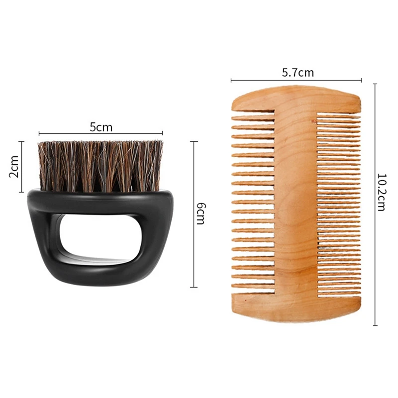 

Beard Care Set Beard Wood Comb Shaving Bristle Brush Storage Bag Portable Toolkit Home Travel Styling Tools
