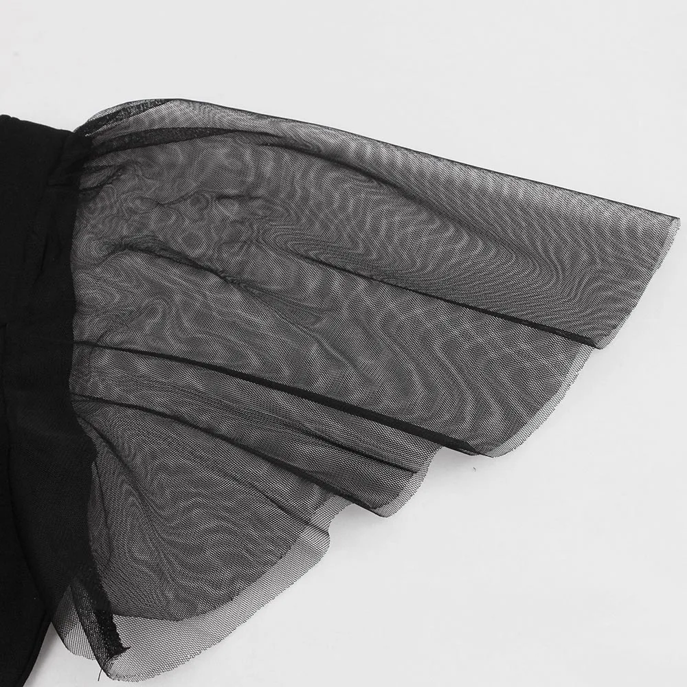 

Gothic Summer Mesh Dresses 2021 Women New Fashion Retro Vintage See Through Short Dress Female Casual Streetwear Trendy