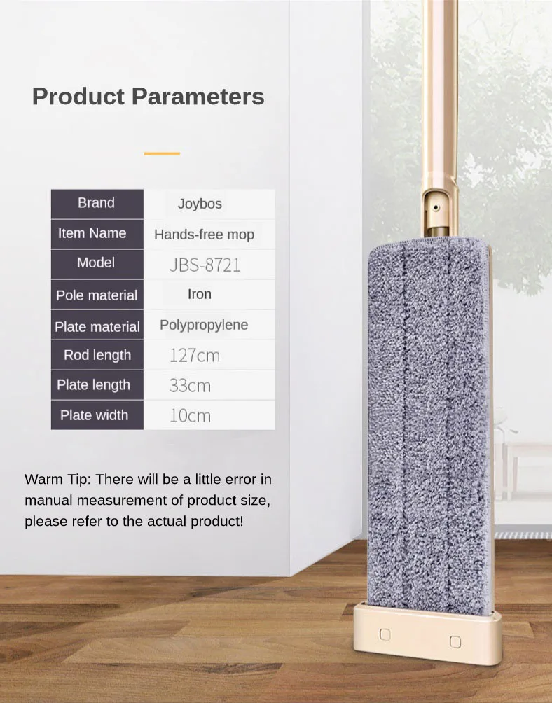 JOYBOS-fregona m&aacute;gica para lavado de manos, accesorio exprimidor autom&aacute;tico para el hogar, fregonas telesc&oacute;picas de deshidrataci&oacute;n, fregonas planas JBS8-2