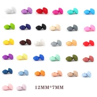 12mm 30pclot silicone beads baby teething flat beads for pacifier chain accessories safe food grade nursing chewing bpa free