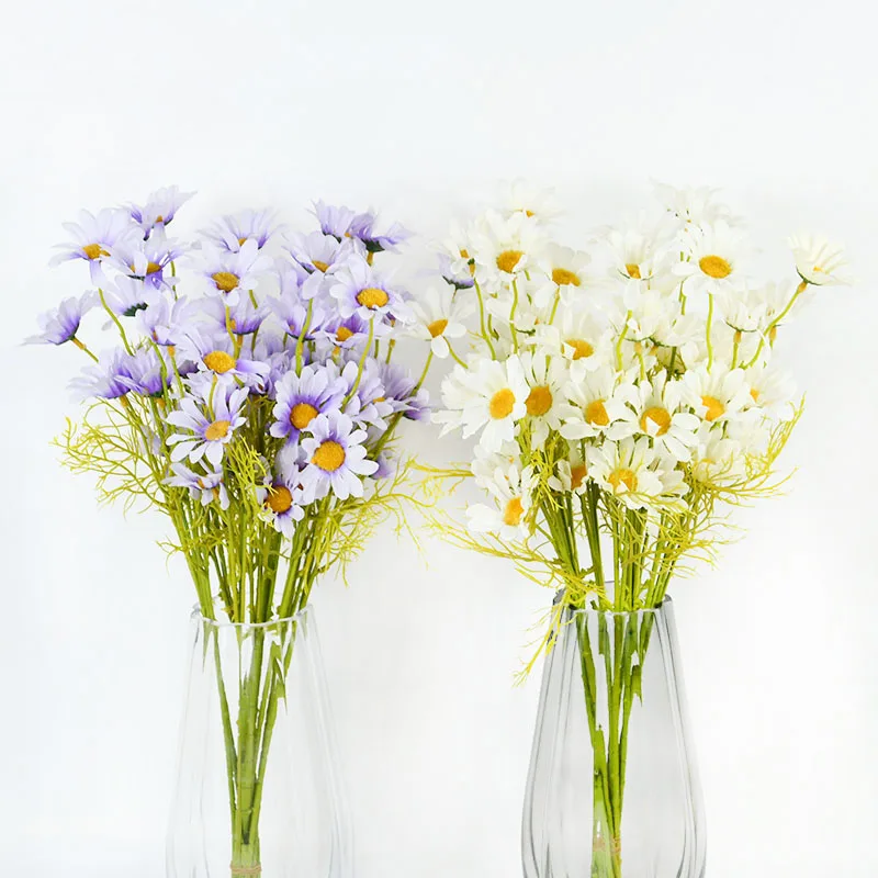 Artificial Daisy Flowers for Home Christmas Wedding Garden Decoration DIY Vase FlowerPot Decor Bridal Bouquet Silk Fake Flower | Дом и сад