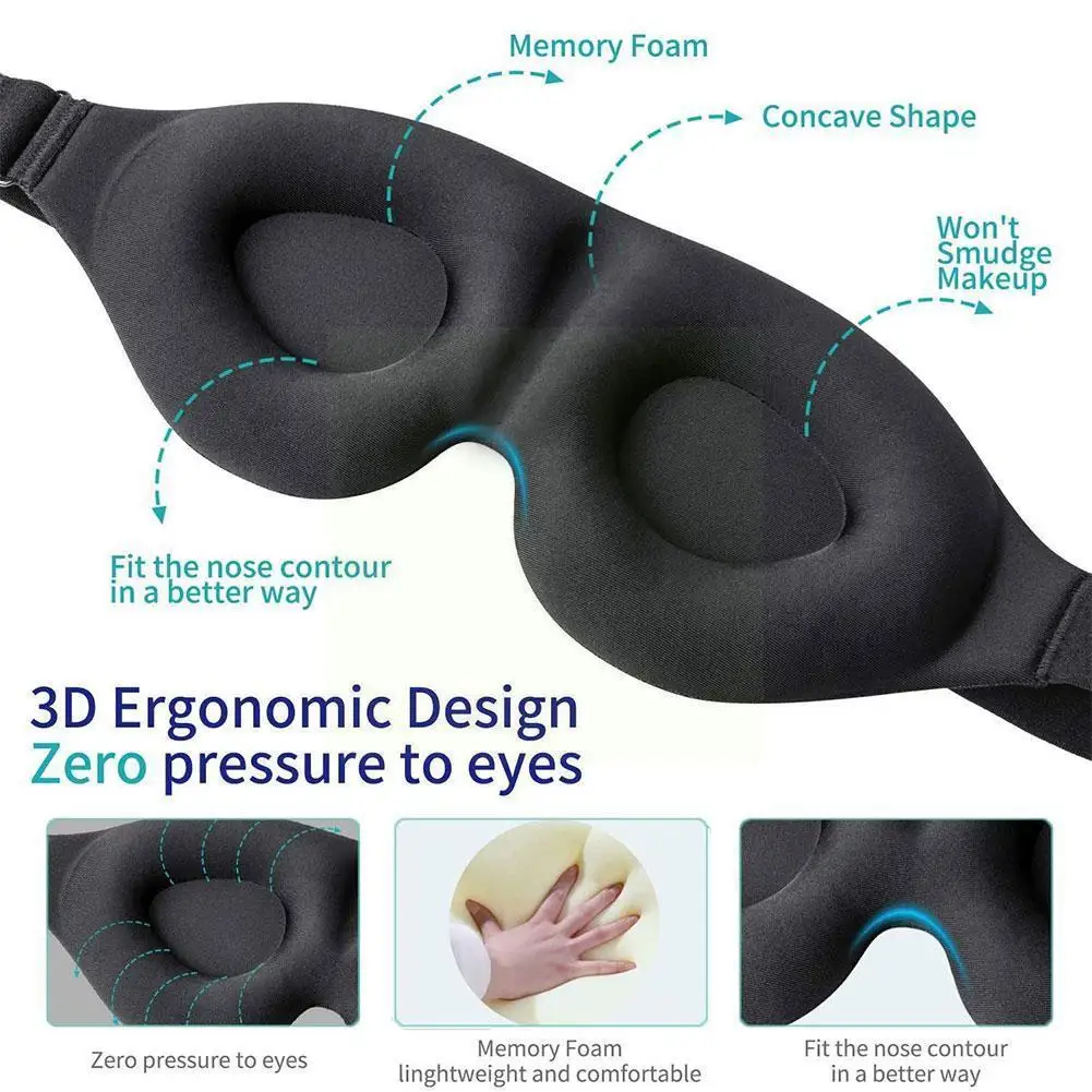 

3D Stereo Sleeping Blindfold Eye Mask Sleep Rest Eye Comfortable Blindfolds Patch Eye Aid Relax Sleeping Cover Mask Travel R1H6