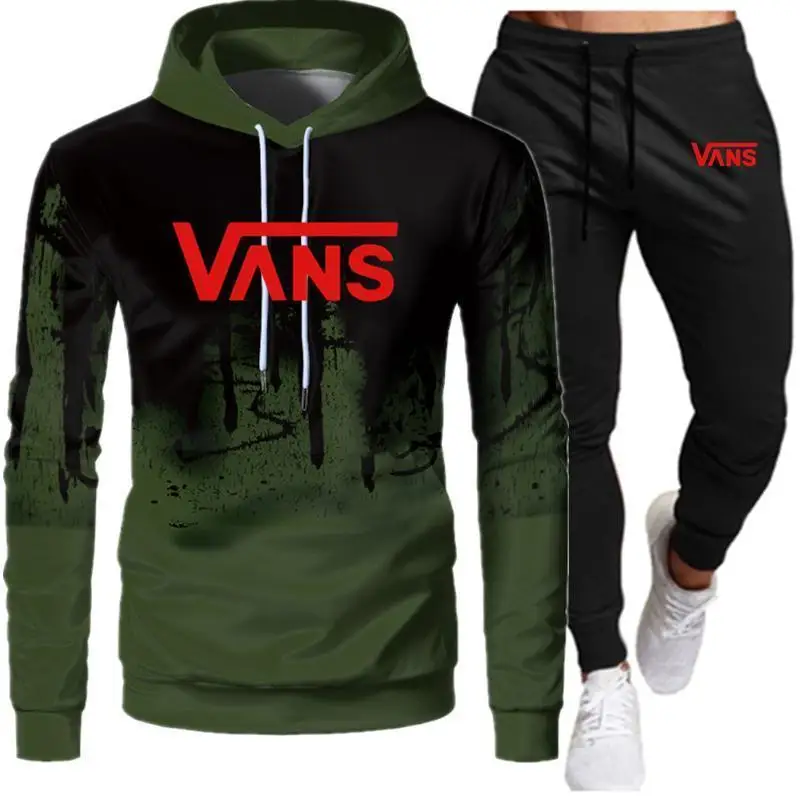 

Men's Sport Suit Spring Autumn Brand Sportswear Hoodie Loose Sweater Pullover 2-Piece Sets Male Track Suit Outdoor Sport Clothes