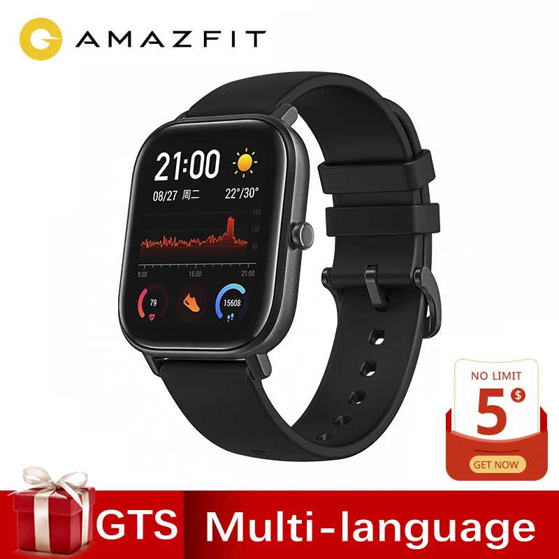 Глобальная версия Amazfit GTS Смарт-часы 1,65 дюймов AMOLED 341 ppi экран 5 АТМ 14 дней батарея gps управление музыкой