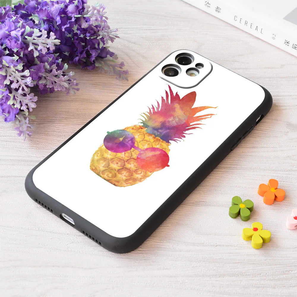 

For iPhone Pineapple Print Soft Matt Apple Case