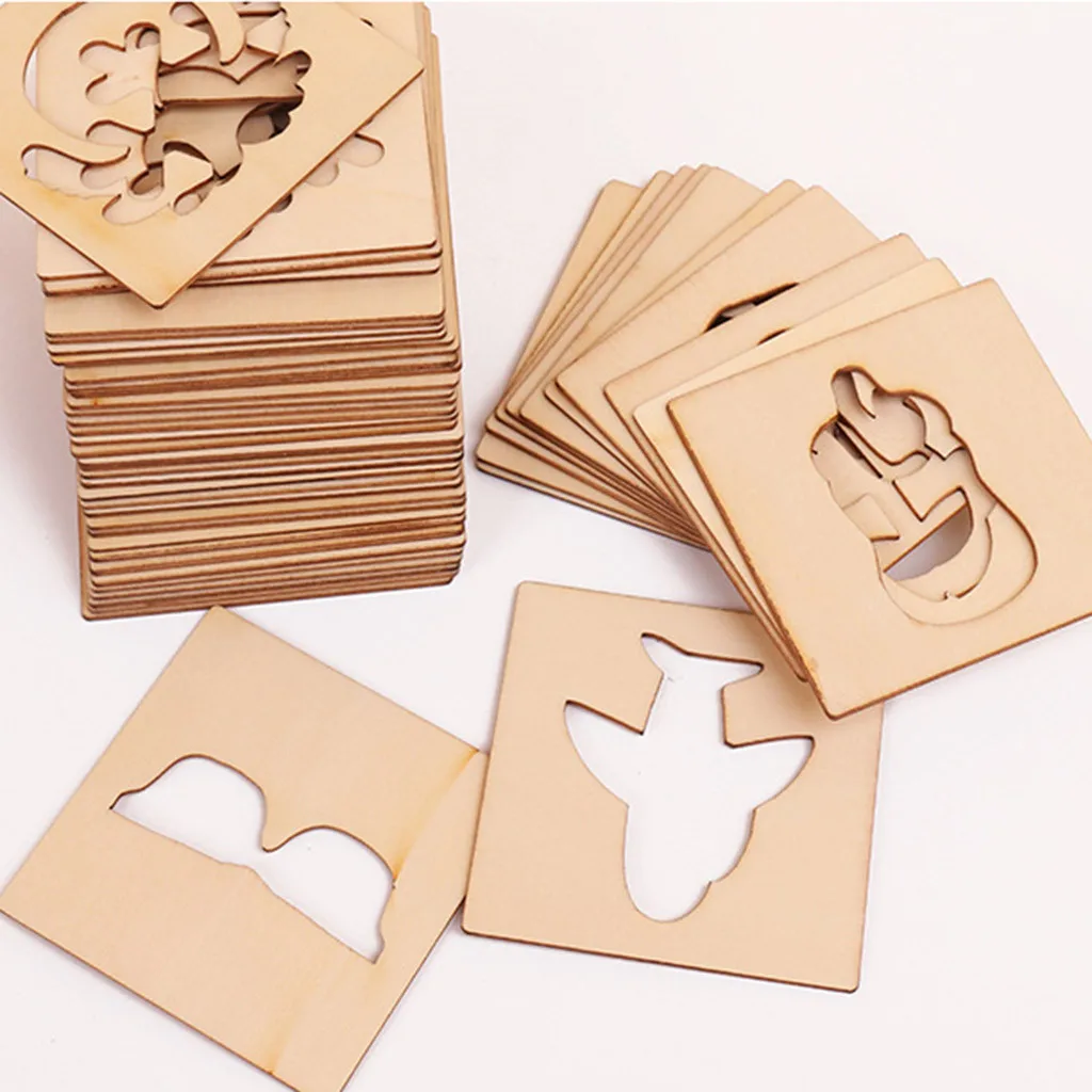 

Graffiti Coloring Learning Set Kids Wooden Templates Painting Art Tools Set Children's Kindergarten Sketching Drawing