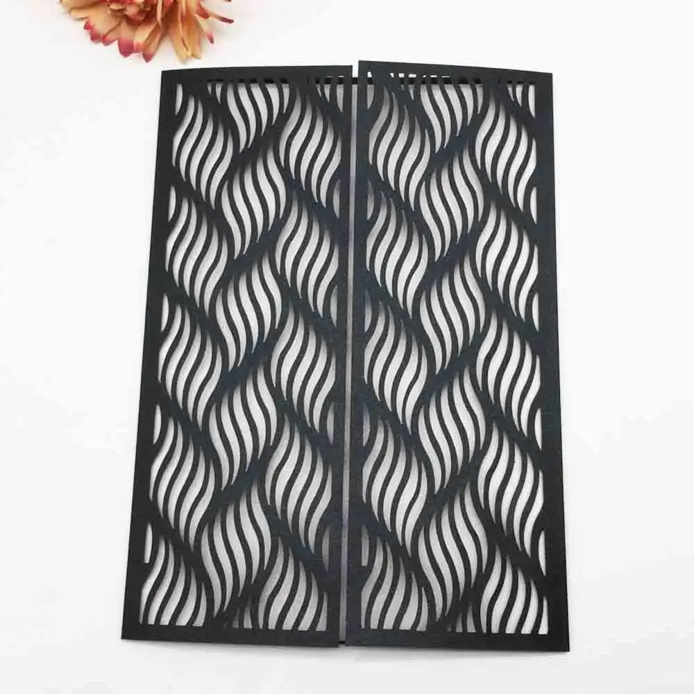 12 шт./лот темно синяя уникальная Складная поздравительная открытка вечерние