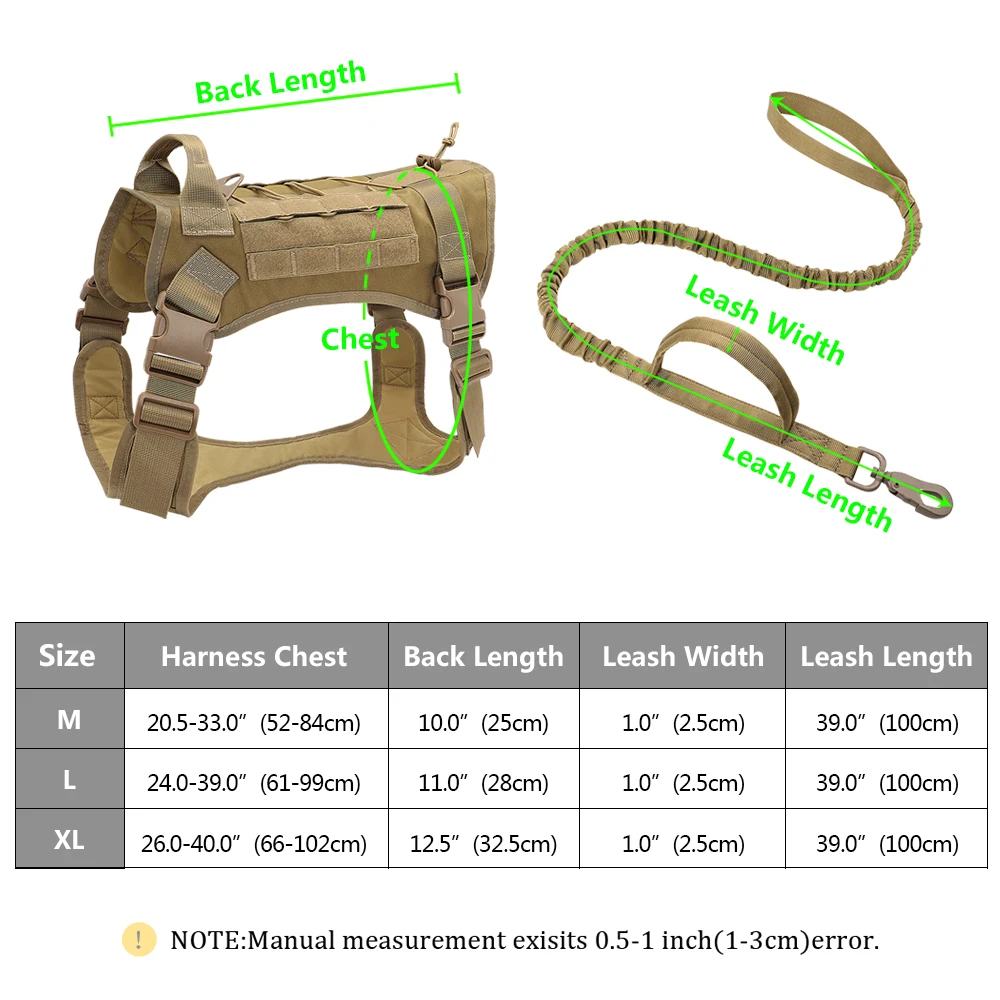 

Tactical Dog Harness Vest Military Working Dog Clothes Harness Leash Set Molle Dog Vest For Medium Large Dogs German Shepherd