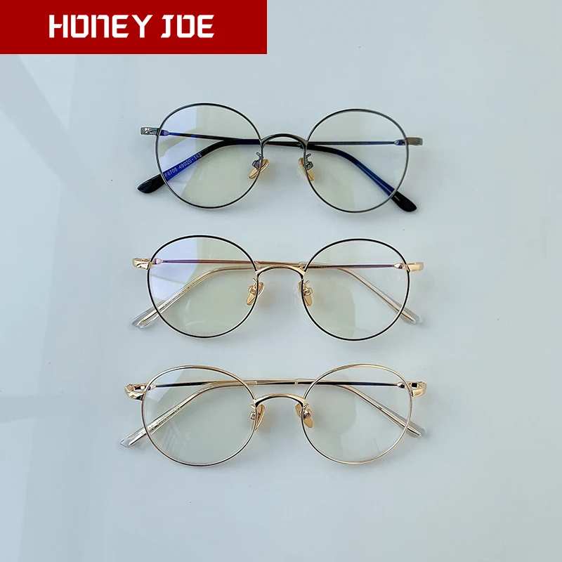 

Retro Vintage Anti Blue Light Glasses for Men Women Metal Frame Computer Gaming Glasses Clear Lens Blu-Rays Blocking Optical