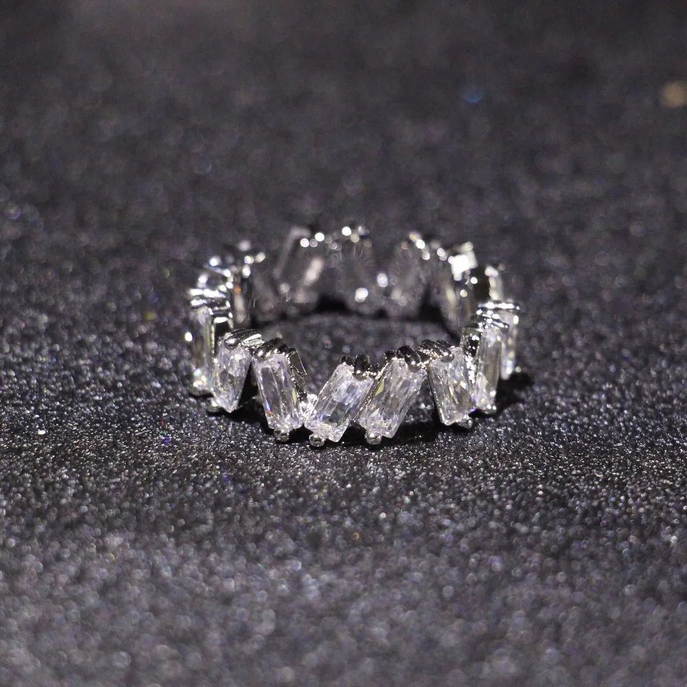 Горячие Стиль 925 серебро белыми камнями CZ циркон Обручение ювелирные изделия