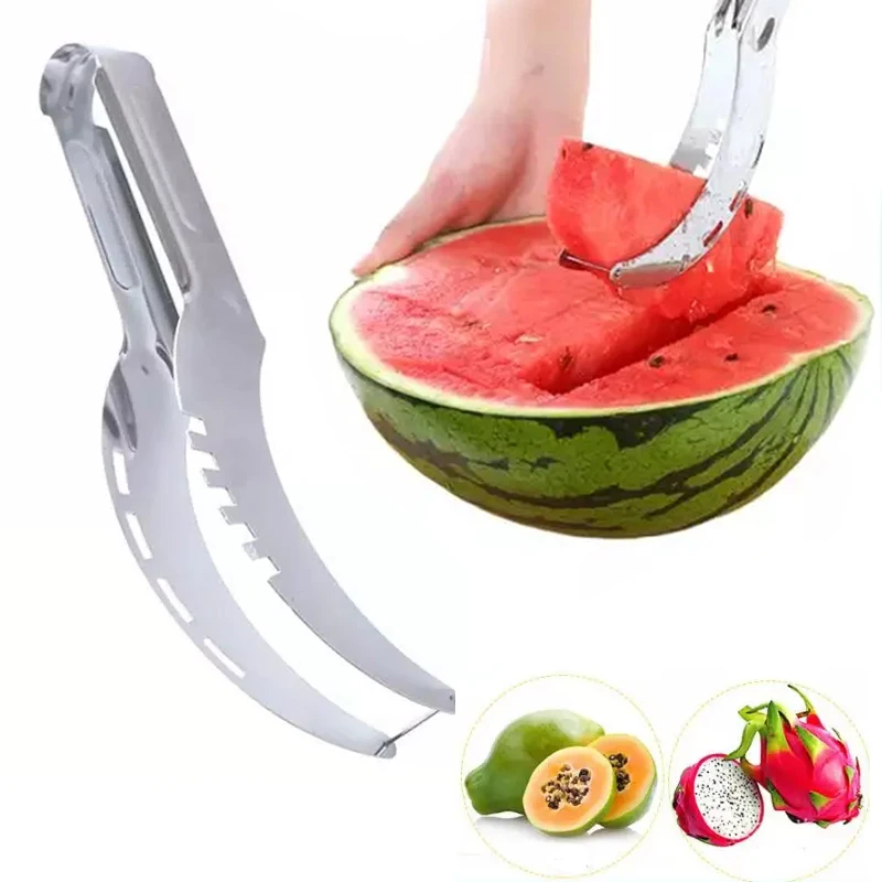 

Stainless Steel Watermelon Slicer Melons Cutter Knife Corer Fruit Salad Cooking Tools Kitchen Gadgets Accessories