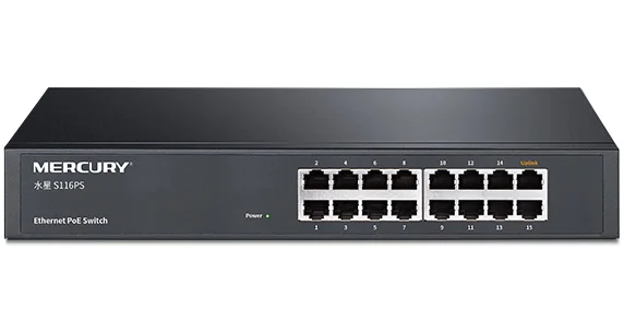 MERCURY 16*10/100 Мбит/с адаптивные порты RJ45 Быстрый Переключатель PoE/128 Вт S116PS Plug and play на