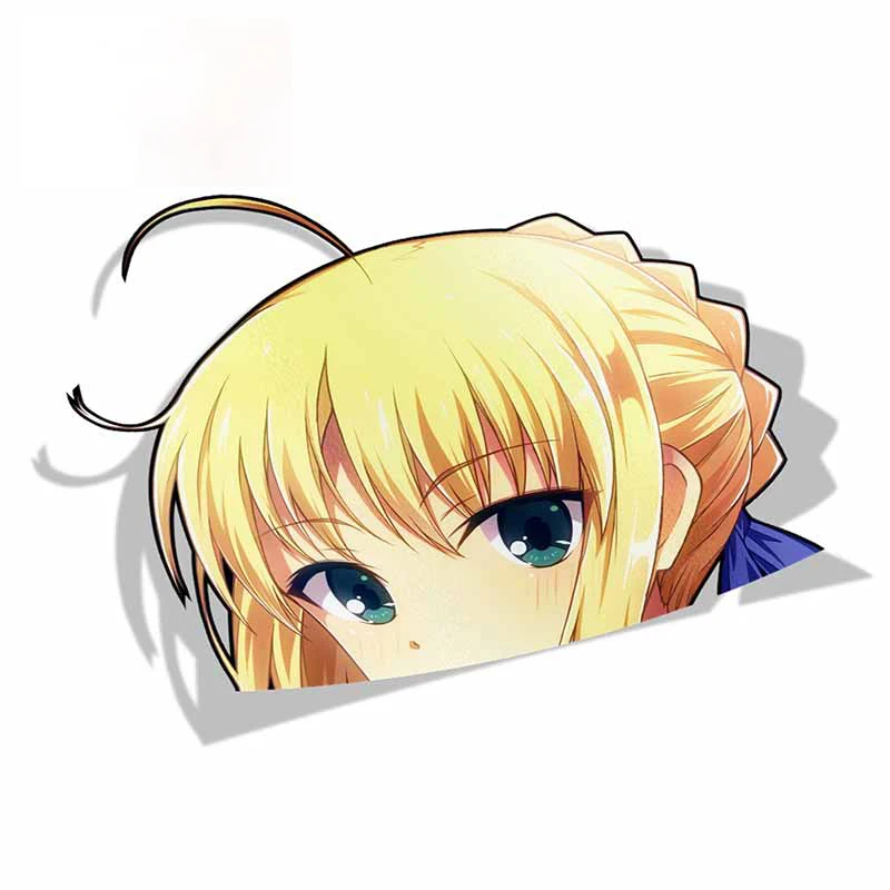 

Personality Car Sticker for Fate Stay Night Saber Peeker Big Head Anime Vinyl Transfer Car Styling Cover Scratches Waterproof