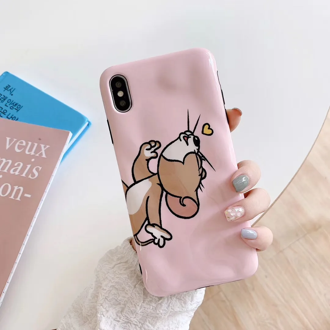 New honor series craft cartoon fun Tom Jerry shell for iPhone 11 11pro max XR XS MAX X 7 8 6splus back cover soft |
