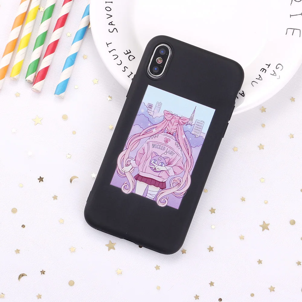 3 For 11 Pro 8 8Plus X XR 7 7Plus XS Max 6 6S 5 SE Harajuku Sailor Moon Summer Girl Candy Silicone Soft Phone Case Coque Funda - Цвет: 3