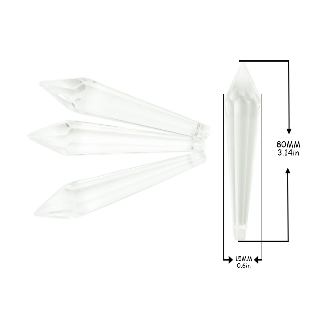 55 мм 63 80 прозрачные хрустальные кулоны-сосульки для люстр запчасти освещение