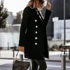 Длинная женская куртка, теплый шерстяной Тренч, пальто с воротником, модное зимнее теплое шерстяное пальто с воротником