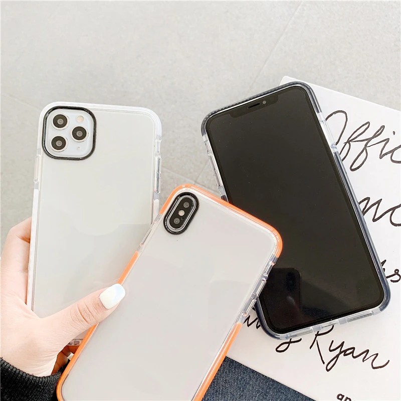 200pcs Shockproof Clear Phone Case For iPhone 11 Pro Max X Xs XR 7 8 6S 6 Plus Full body Soft TPU XS Back Cover | Мобильные телефоны