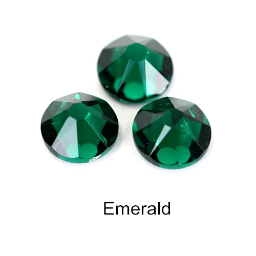 Emerald 144 шт цветные горячие ремонтные стразы, платья, свадебные платья, украшения, 16cut 8 Big 8 Small Iron Stone, стразы горячей фиксации Y3836 - Цвет: Emerald