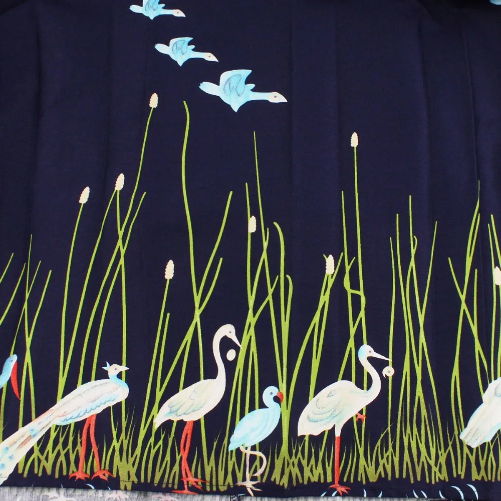 Женское винтажное платье с принтом птиц летнее хлопковое большого размера 60 s без