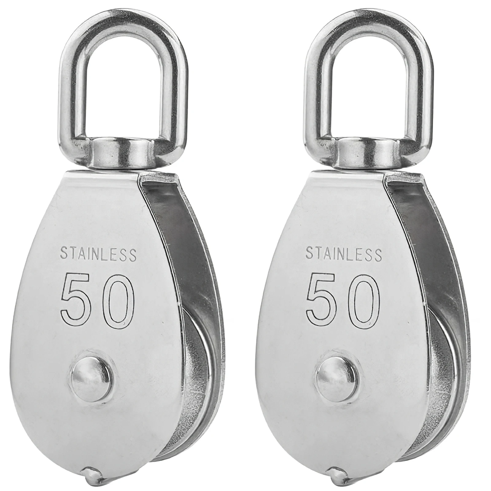 

2pcs M50 Crane Pulley Block 304 Stainless Steel Silver Lifting Crane Swivel Hook Durable Crane Rotating Hook Lifting Crane Hook